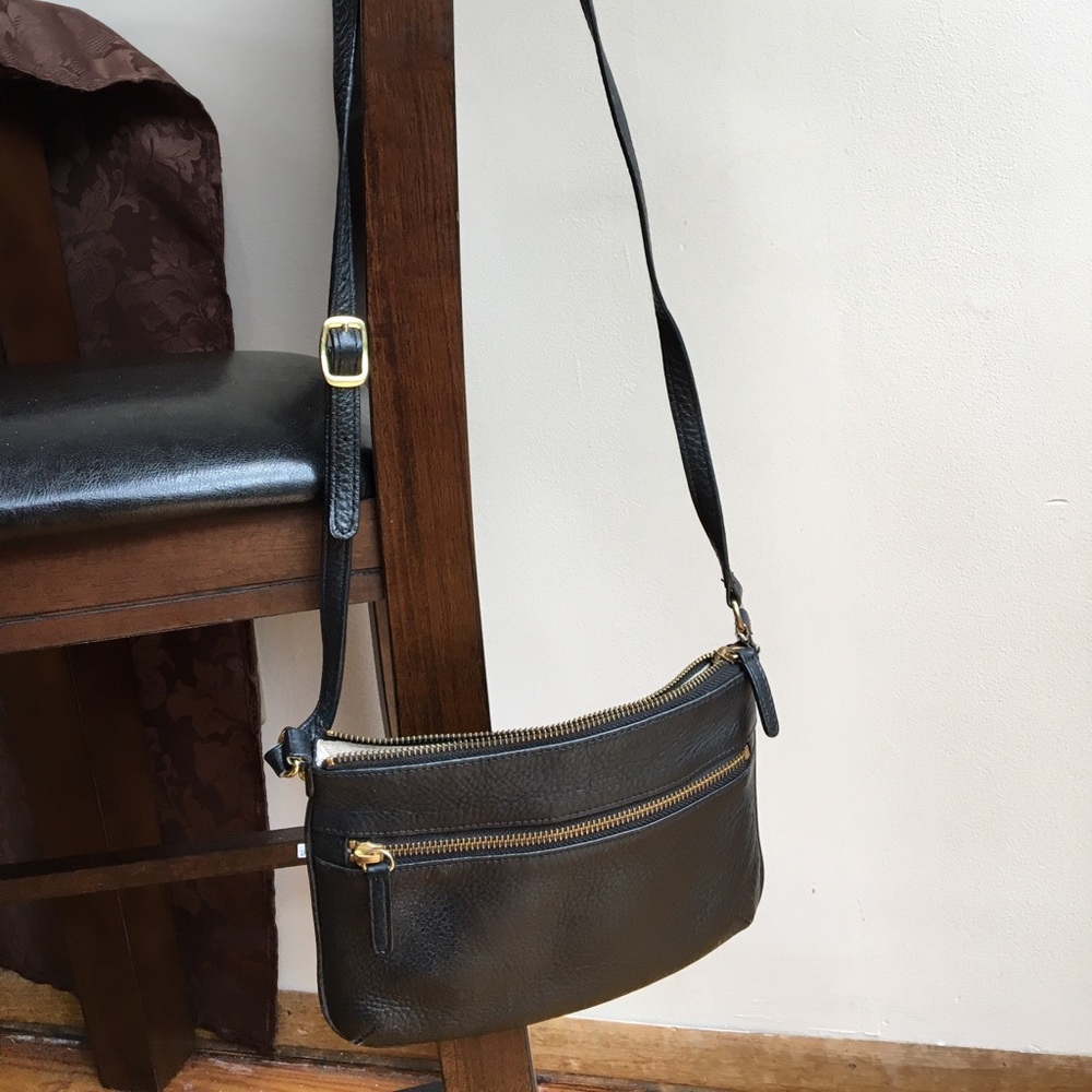 Talbots crossbody black leather bag